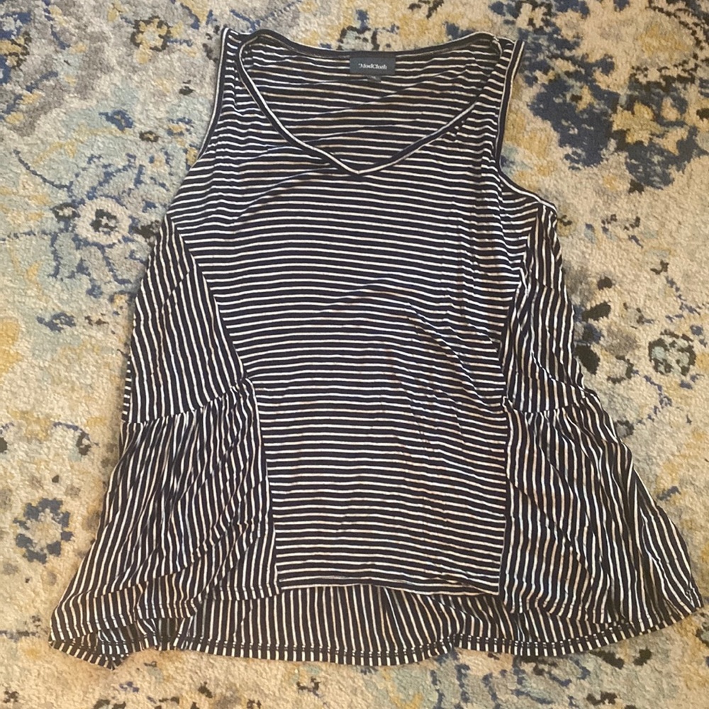 ModCloth Black and White Striped Tank Top
